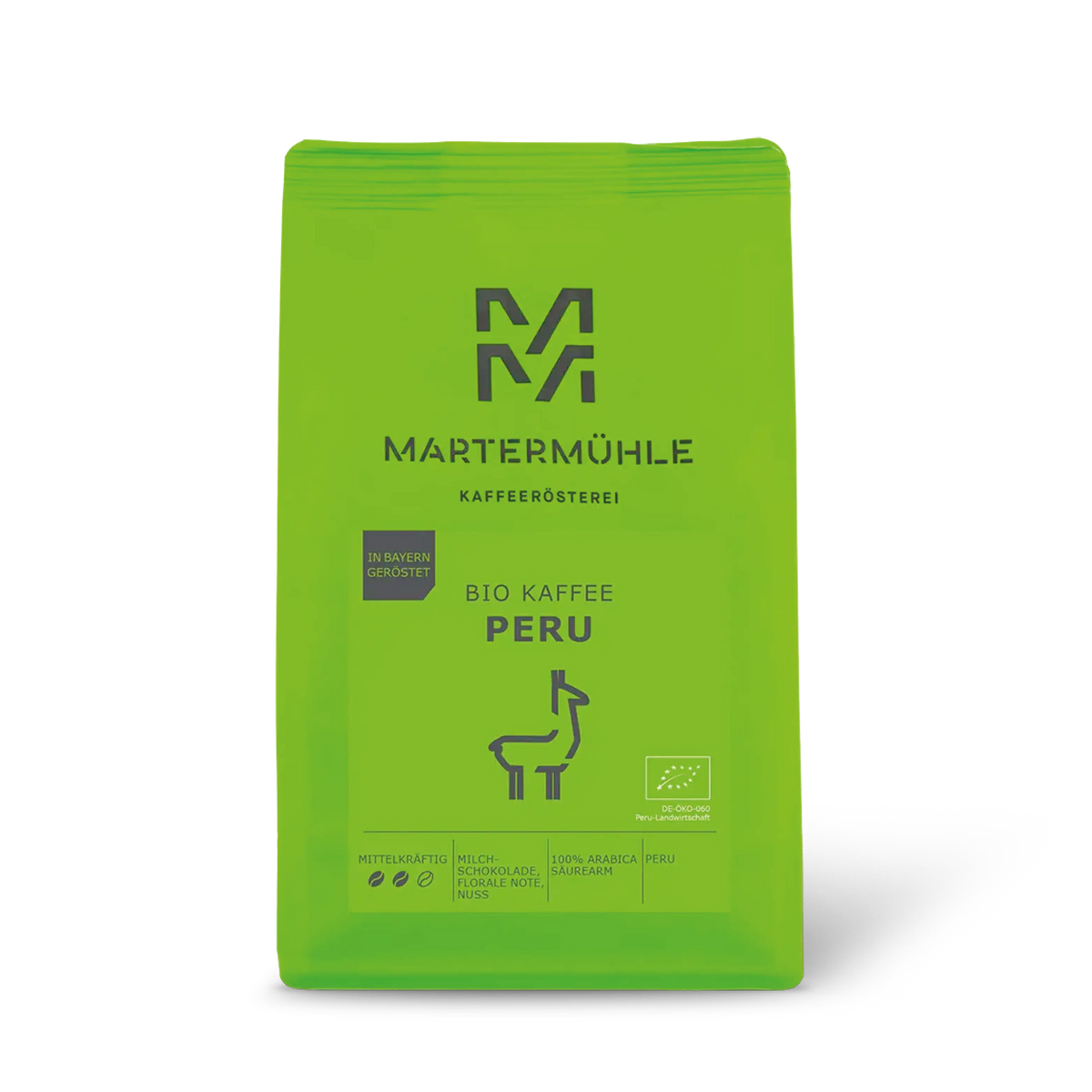 Packung Bio Kaffee Peru ohne Hintergrund.