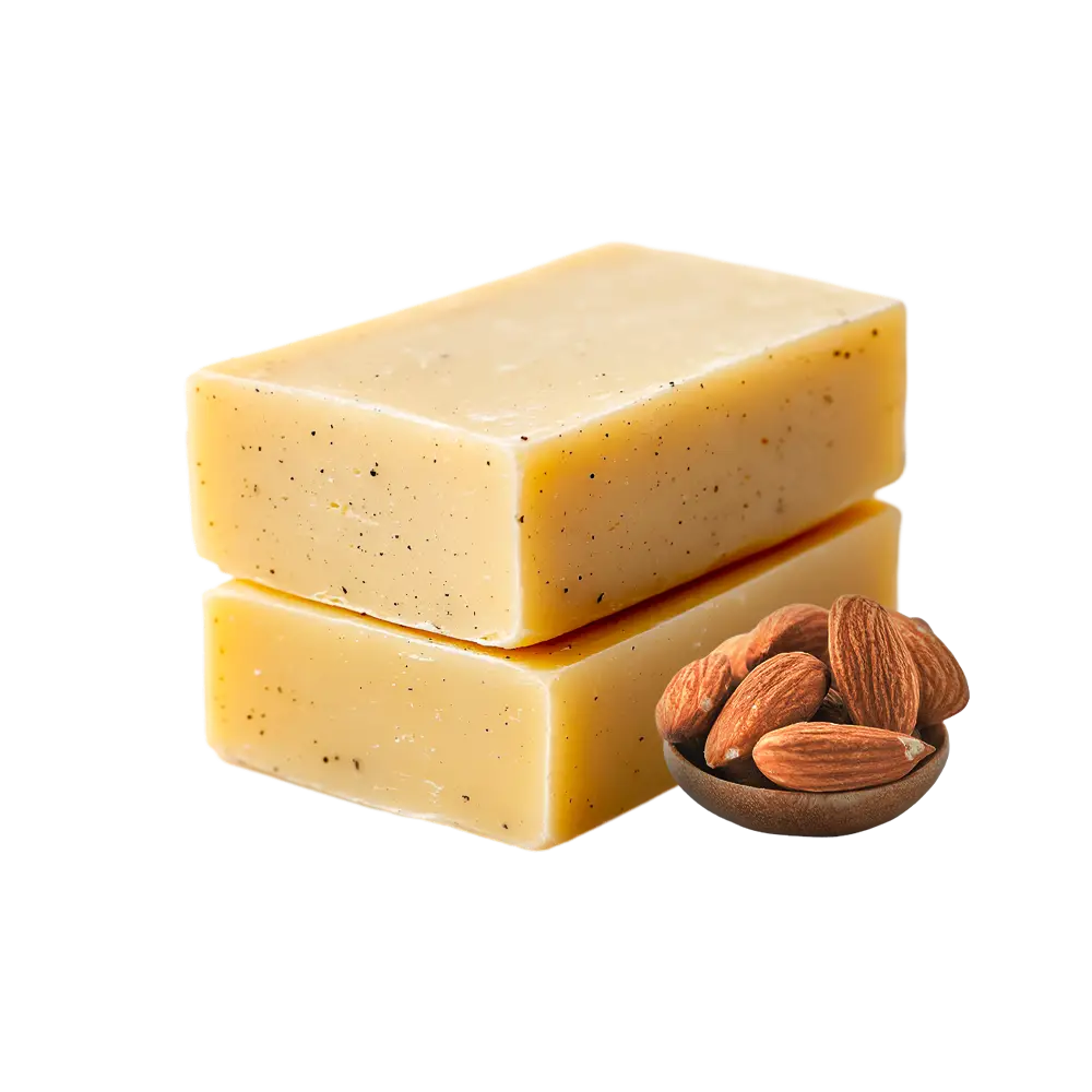 Zwei Stück Marzipan ohne Hintergrund.