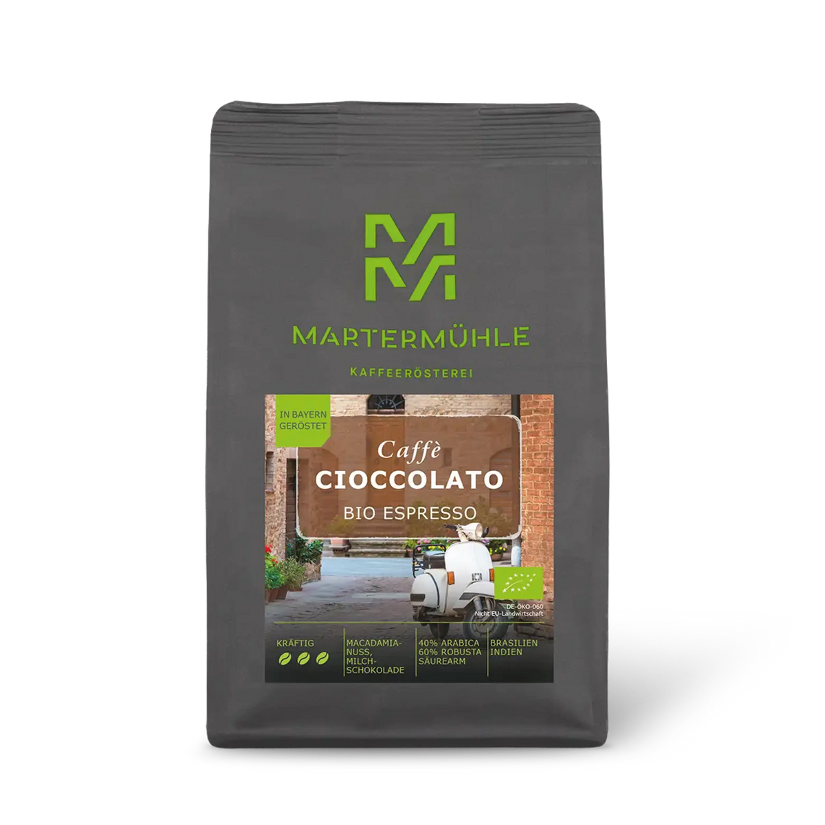 Packung Bio Espresso Cioccolato ohne Hintergrund.
