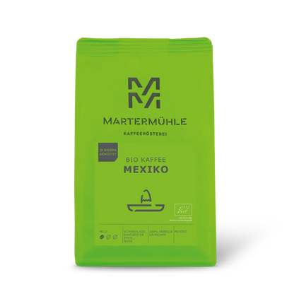Packung Bio Kaffee Mexiko ohne Hintergrund.